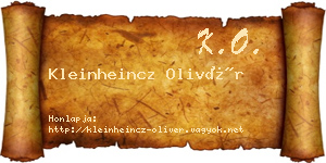 Kleinheincz Olivér névjegykártya