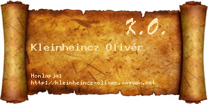 Kleinheincz Olivér névjegykártya