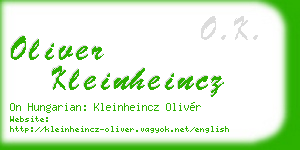 oliver kleinheincz business card