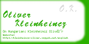 oliver kleinheincz business card